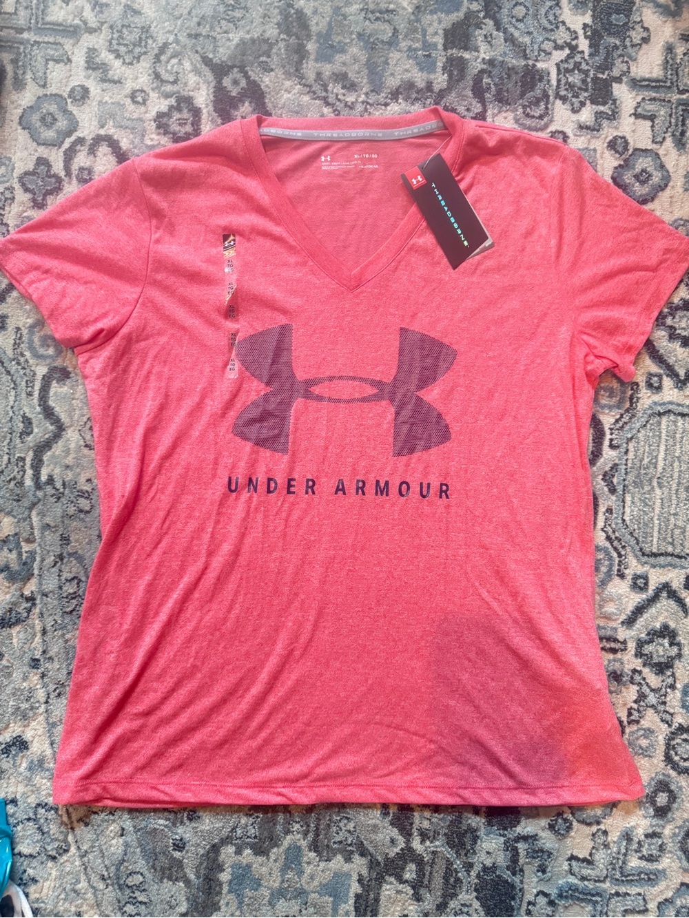 Under Armour HeatGear Women's Coral V-Neck Logo Tee
